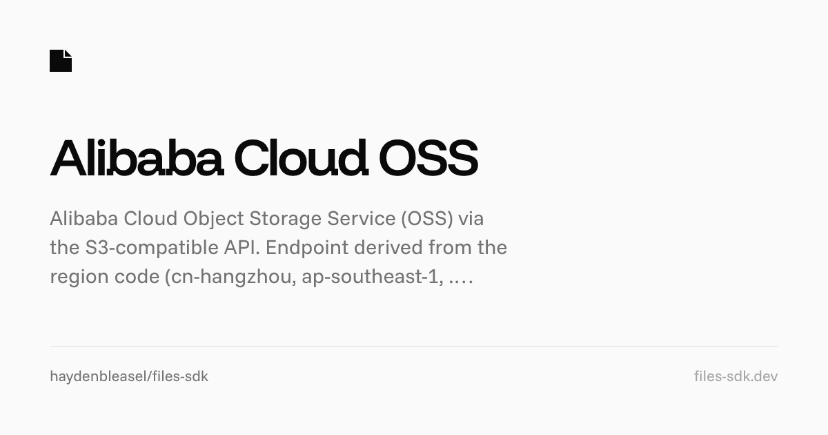 Alibaba Cloud OSS - Files SDK