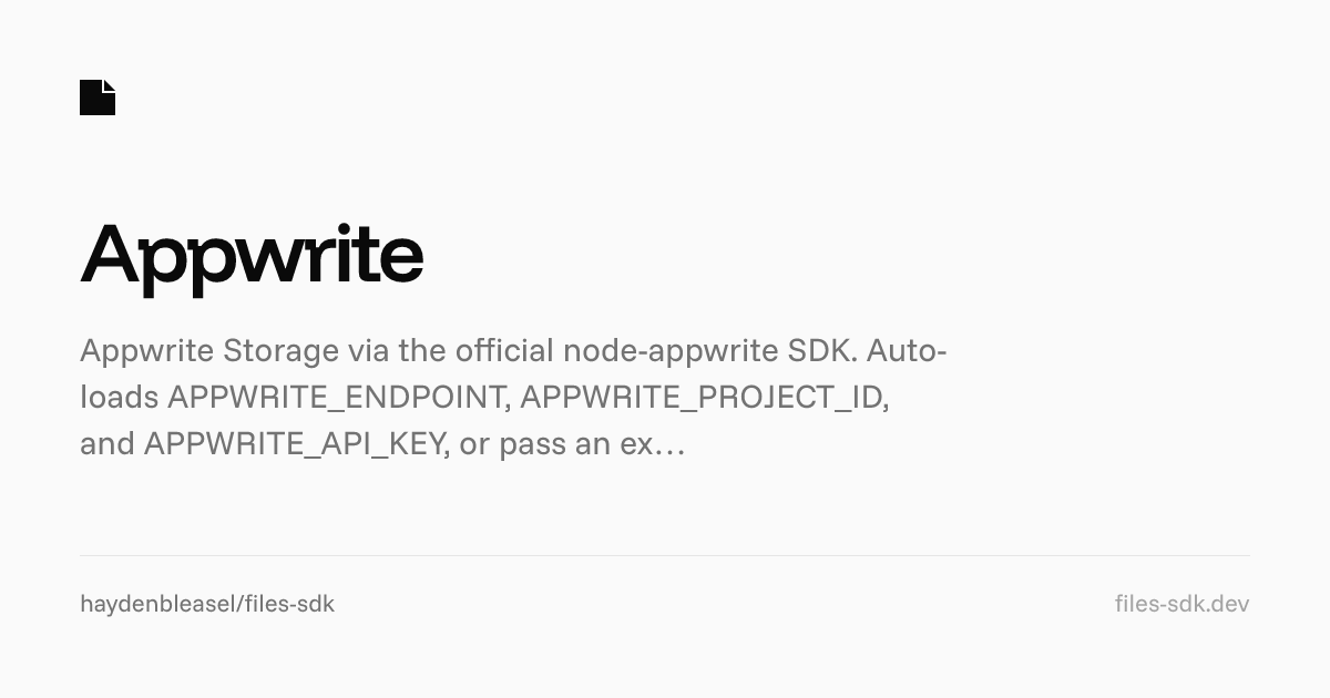 Appwrite - Files SDK