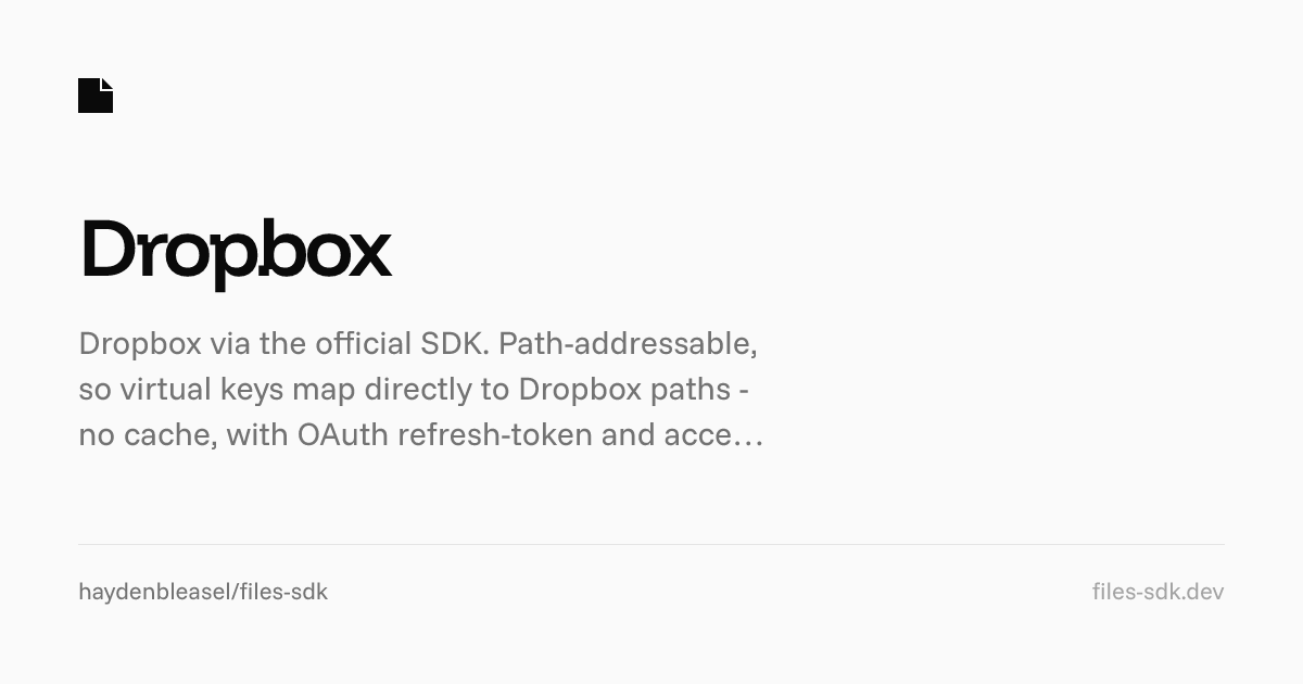 Dropbox - Files SDK