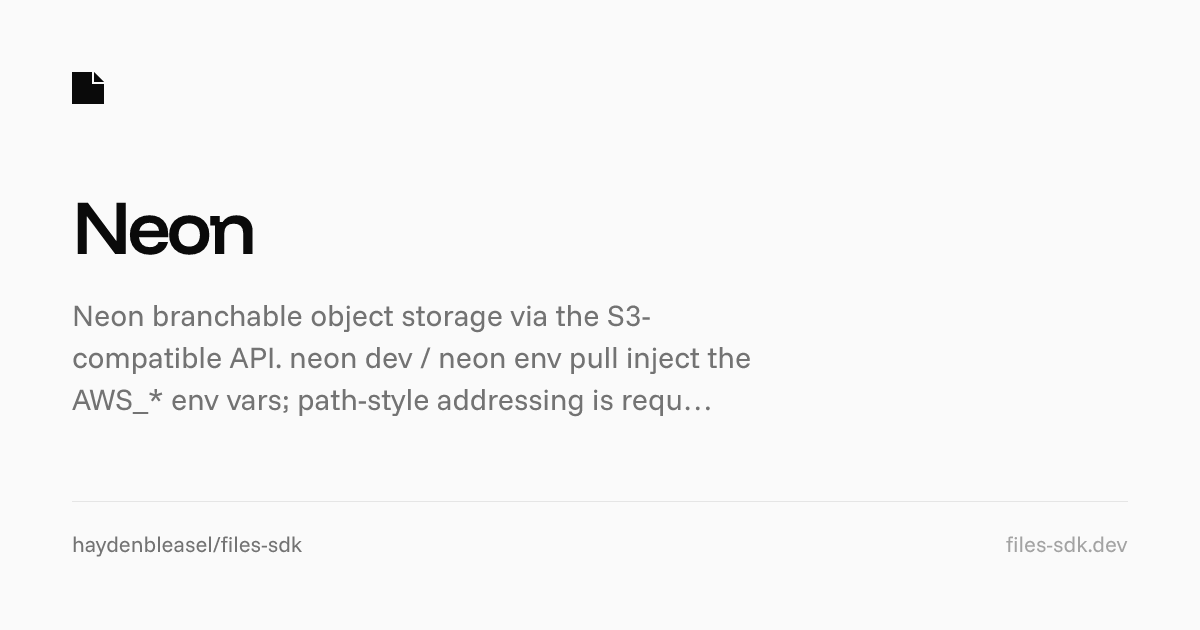 Neon - Files SDK