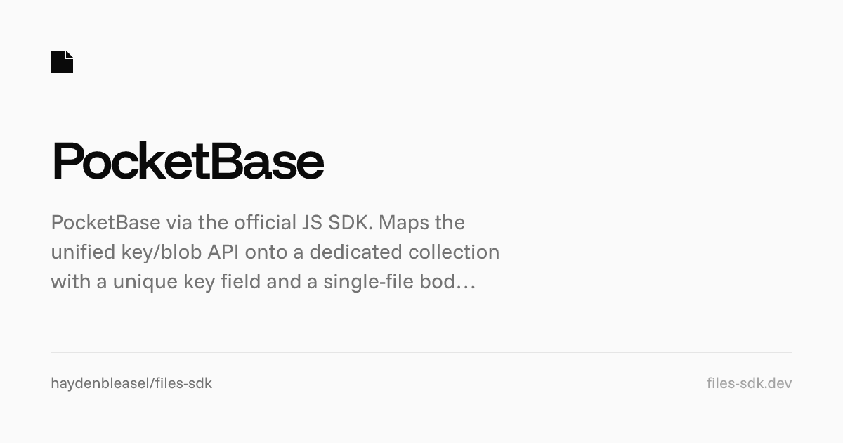 PocketBase - Files SDK