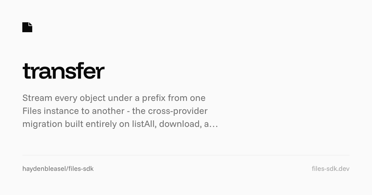 transfer - Files SDK