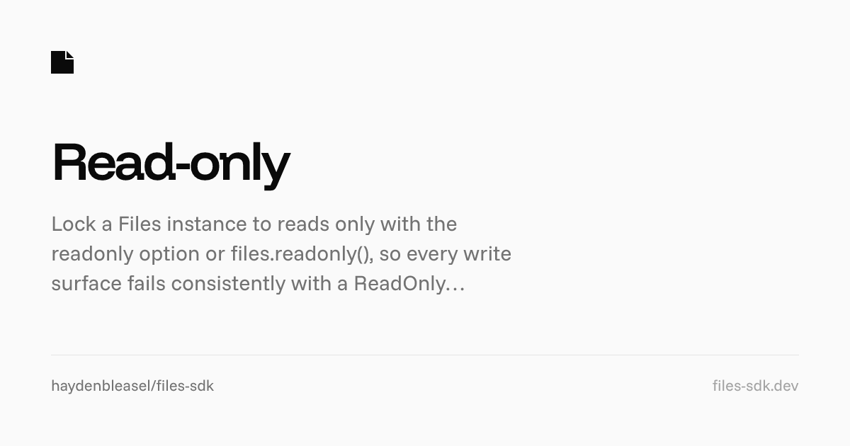 Read-only - Files SDK
