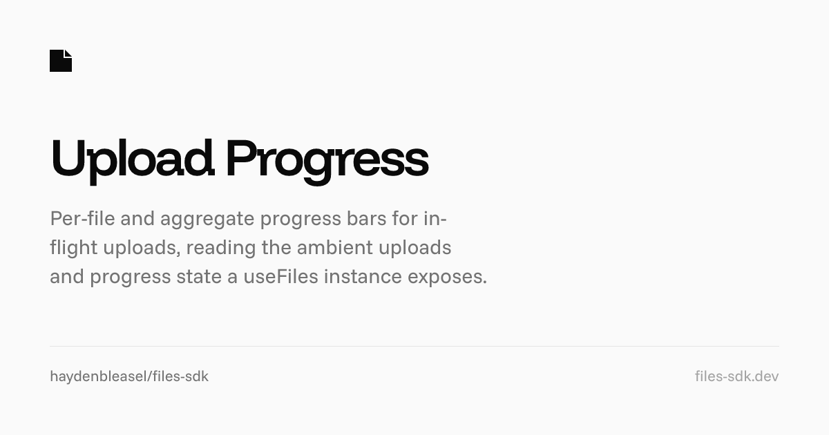 Upload Progress - Files SDK